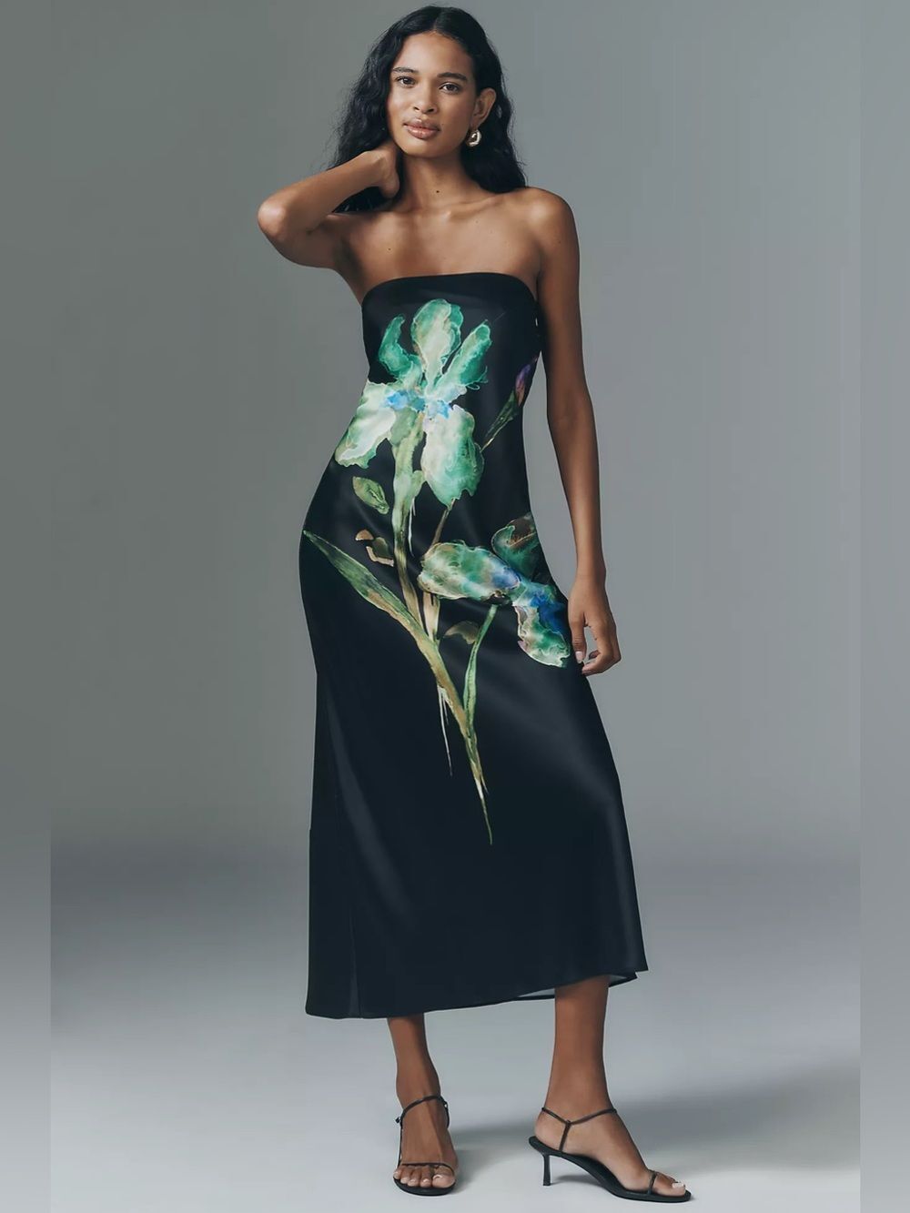 New Anthropologie Fleur Strapless Satin Maxi Slip Dress Size Xs